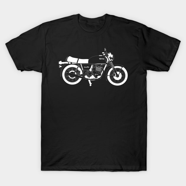 Norton Commando 850 White Outline T-Shirt by kindacoolbutnotreally